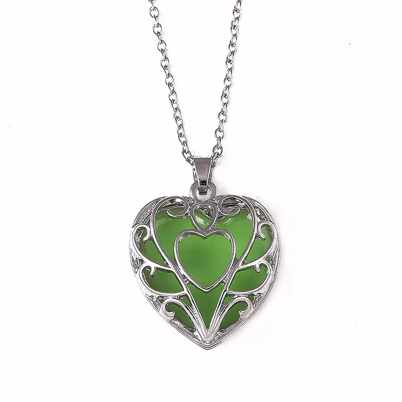 Luminous Heart-shaped Hollow Pendant Necklace - Buy Luminous Chain ...