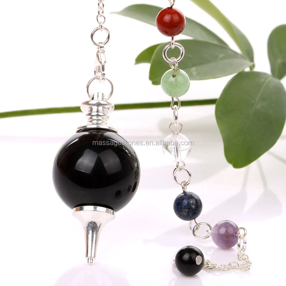 Chakra Reiki Sphere Pendulum Semiprecious Stone Rose Quartz Dowsing