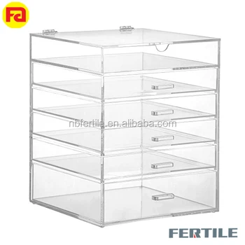 Lmj Large 6 Tier Clear Acrylic Lucite Cosmetic Makeup Cube