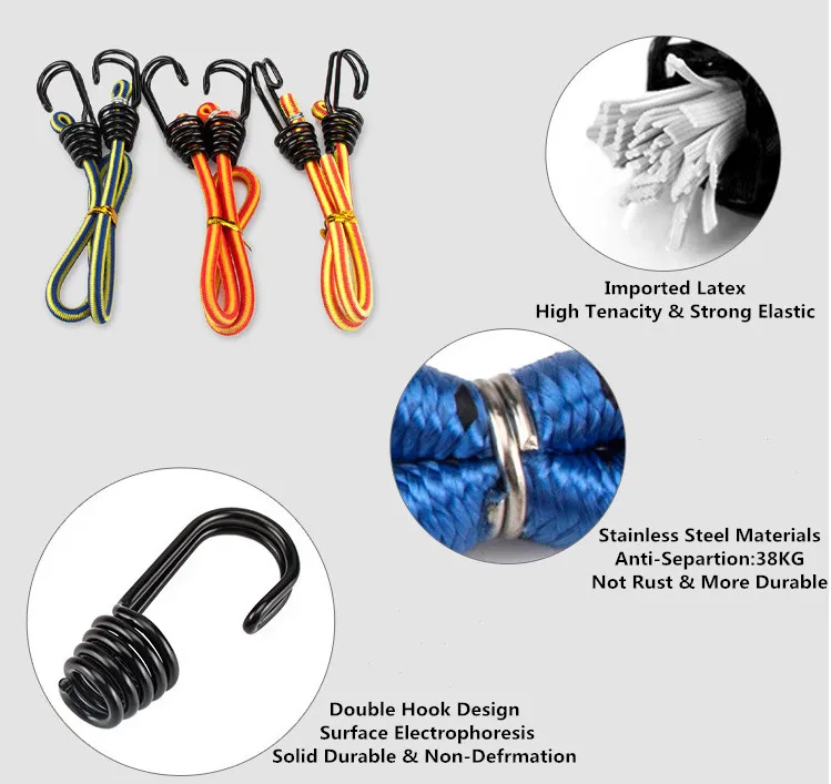 High Tensile Strength Bungee Cord 8mm/bungee Bike Packing Rope/luggage