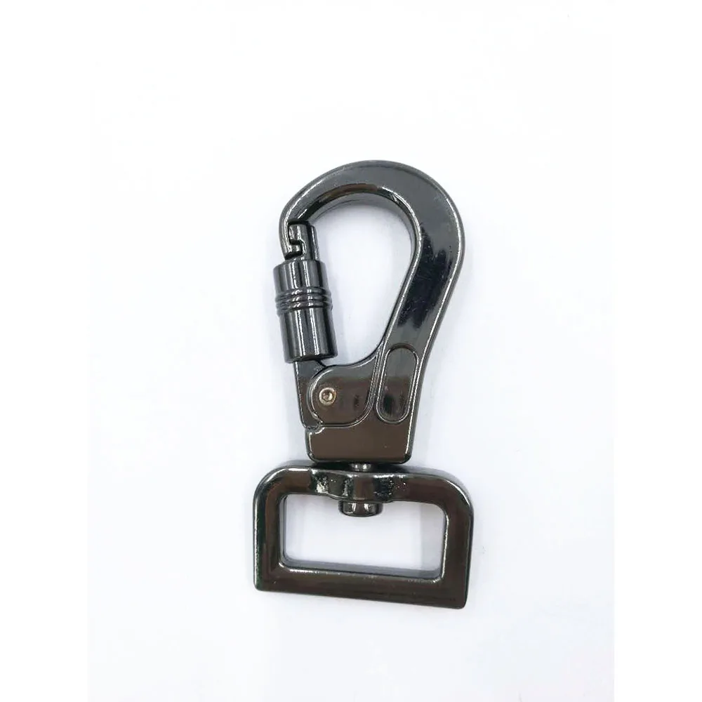 BT-K35 Factory Hot Selling Zinc Alloy Lockable Black Gun for Dog Leash Gancho Perro Carabiner Swivel Snap Hook
