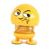 AW Factory price 2019 Funny Decoration Accessories Shining Emoji Shaking Head Spring Dancing Dolls Shaking Head Toy