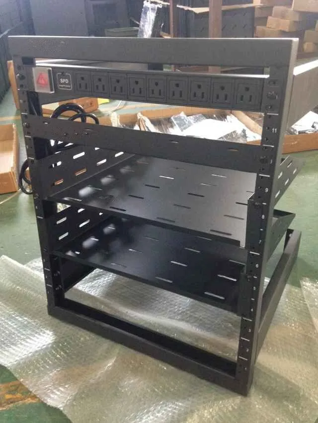 12u Heavy Duty Open Frame Mount Fixed Rack For Networking