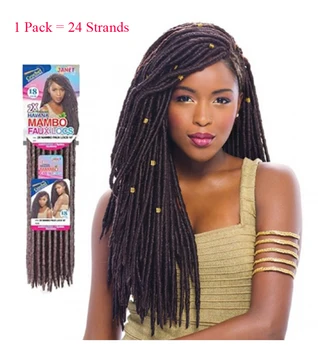 Synthetic 18inch 24 Strands Per Pack Soft Dreads Faux Locs Crochet