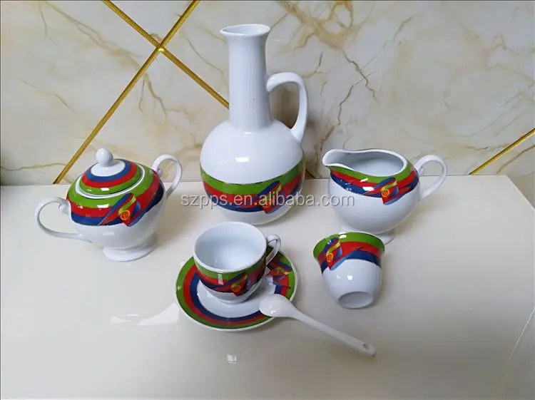 Eritrean Coffee Set With Traditional Design For Coffe Ceremony 22pcs
