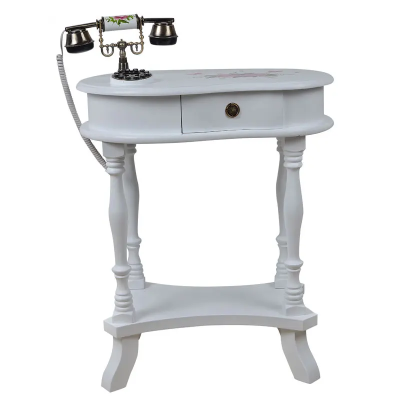 Antique Hand Painted Brown Wood Telephone Table,Antique Telephone Table