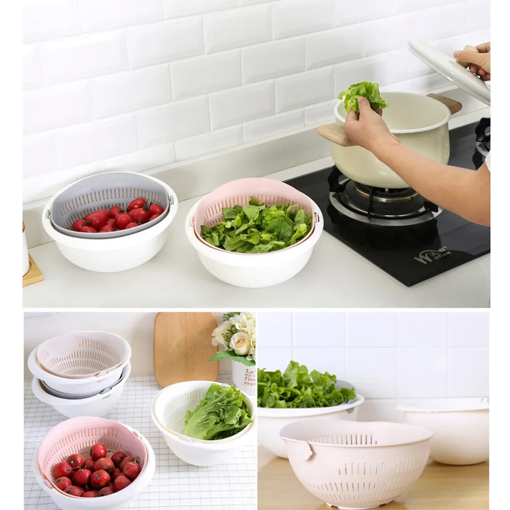 Colador Doble Escurridor Para Cocina Utensilios De Cocina Reutilizables Para Fideos Verduras Frutas Bar Aliexpress