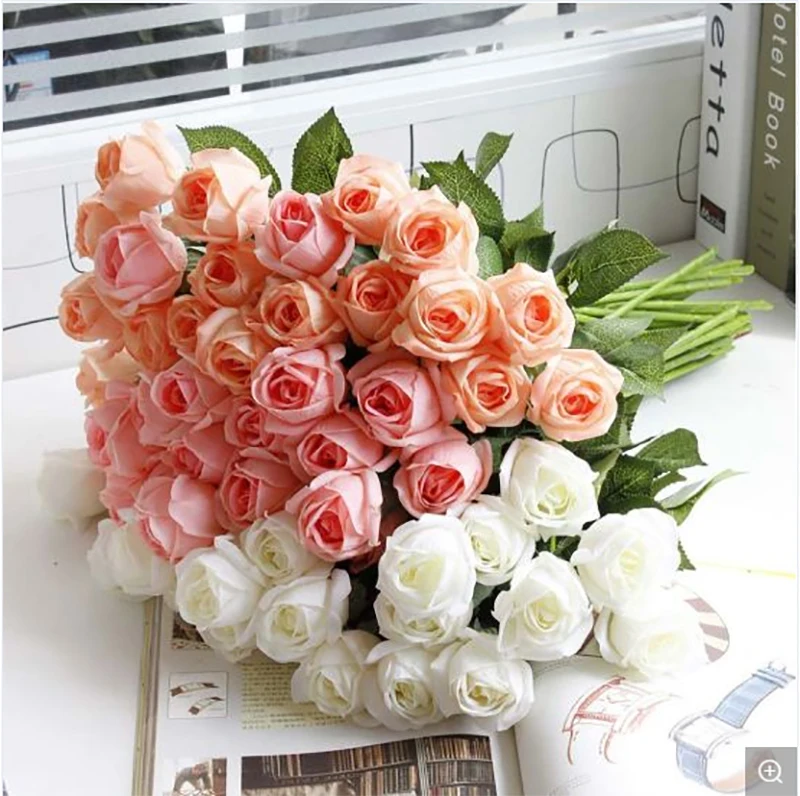 Real Touch Artificial Silk Red Roses Wholesale Buy Artificial Silk