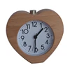 Heart type cute mini needle wooden quartz alarm clock
