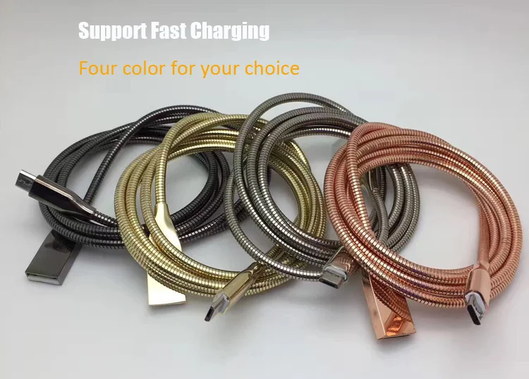 Free logo high quality zinc alloy interface spring metal usb cable