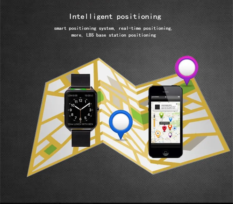 Bluetooth Smart Watch Phone Z60 Stainless Steel Support SIM TF Card Anti-Lost Fitness Tracker Smartwatch for Android