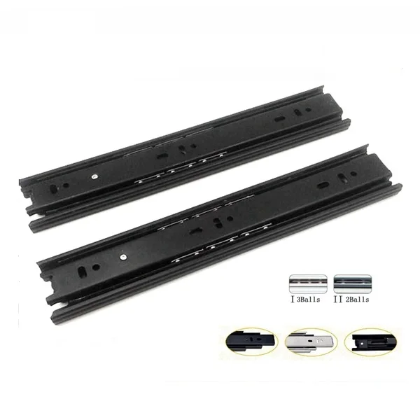 New Type 35mm 3 Fold Telescopic Channel Drawer Runners 45 Drawer