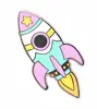 Custom Cute Hard Enamel Cloisnne Rocket Spaceship Pin