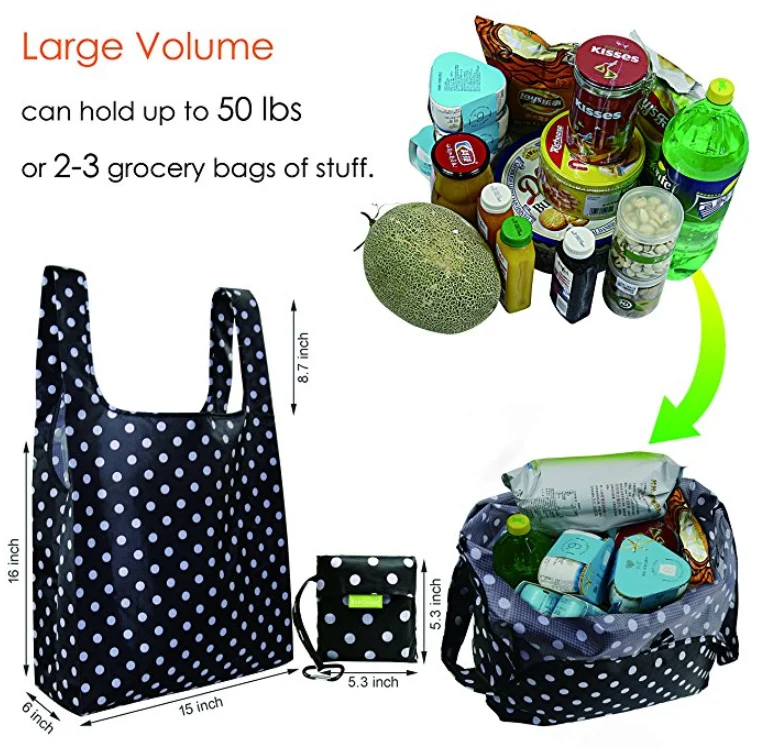 Reusable Grocery Bags With Cute Designs Foldable Ping Tote Reusable Grocery Bags With Cute Designs Foldable Ping Tote Fits In Pocket