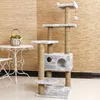 Customized modern wood pet tower condo furniture cat tree parts