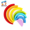 Wholesale creative rainbow color wooden building blocks toy for children W13D157