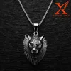 Vintage Men Design 316L Stainless Steel Silver Jewelry Large Wolf Head Pendant