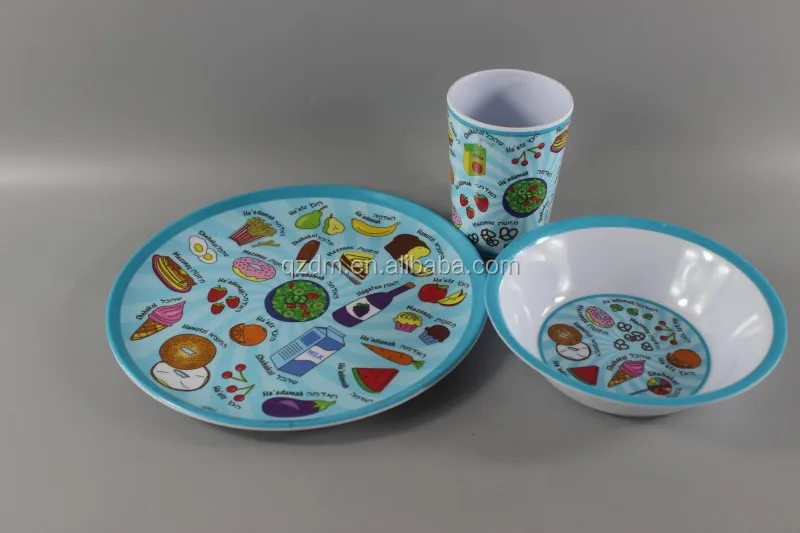 3pcs Melamine Dinner set Kids Tableware set