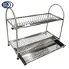CAIZHU-European style stainless steel 2-Tiers kitchen rack dish storage