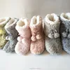 Polar fleece anti slip cheap indoor soft sole boot slippers for women