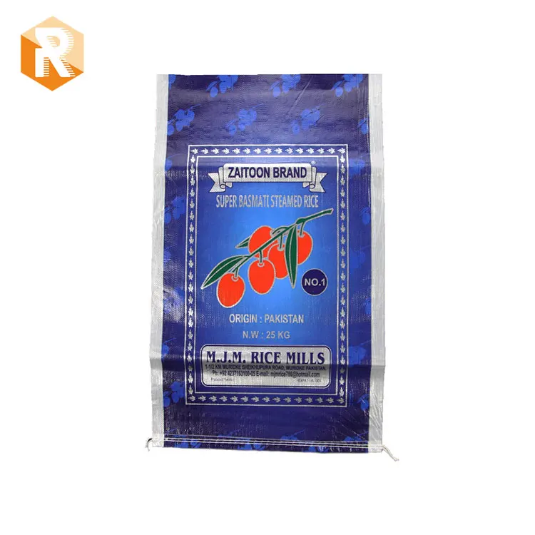
pp laminated woven bag for 25kg rice bag of basmati rice package 