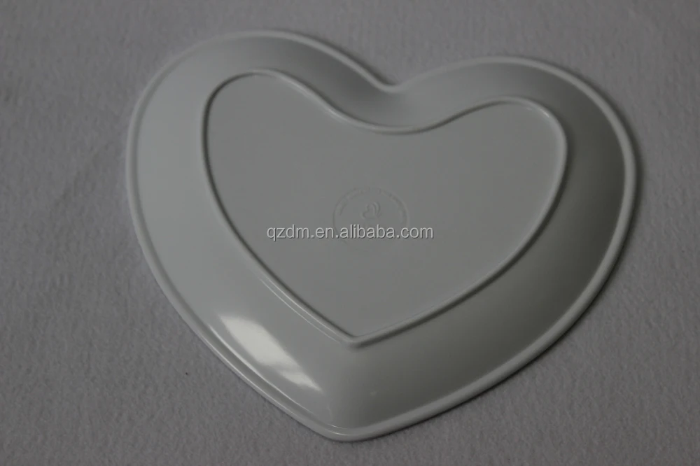 Small Melamine Heart Shape Plate,Plastic Heart Plate