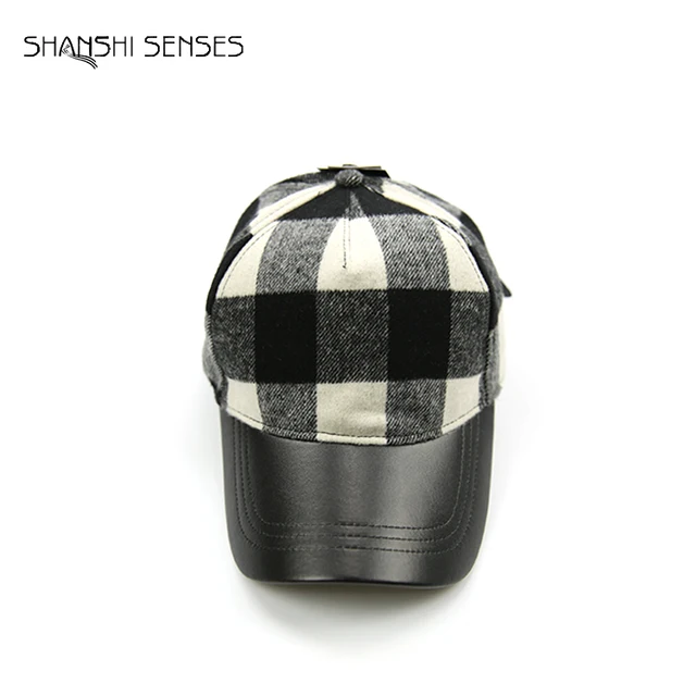 wool plaid baseball cap