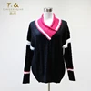 Winter women V neck sweater rabbit viscose long sleeve pullover