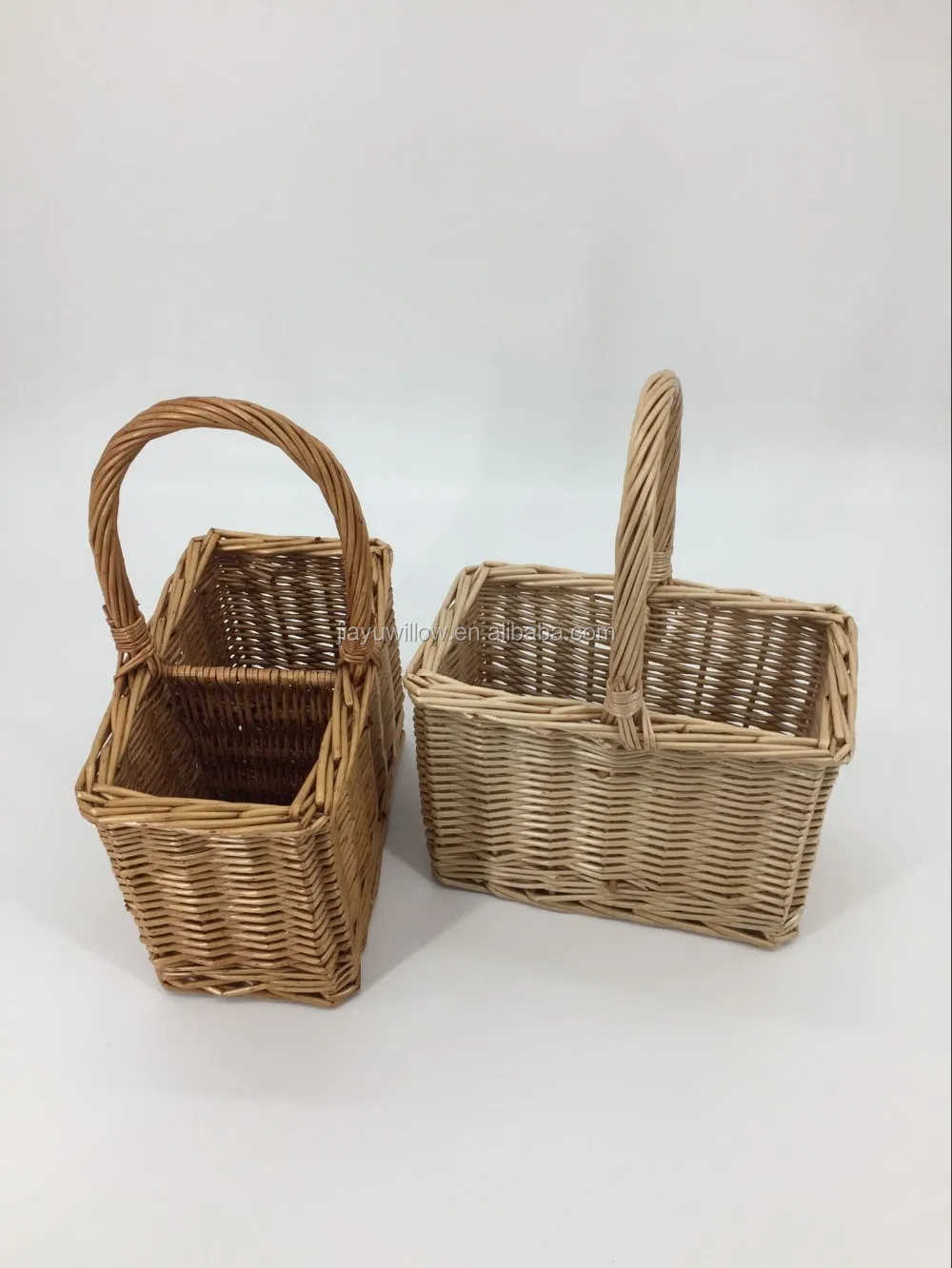 Handmade 2 Bottle Wicker Wine Basket Wicker Wine Basket With Dividers