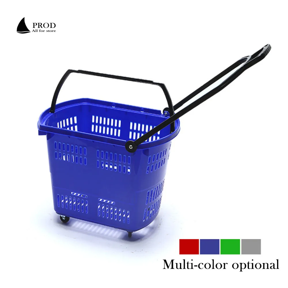 Ruilang Thick 45l Lever Handle Portable Grocery Blue Plastic Shopping