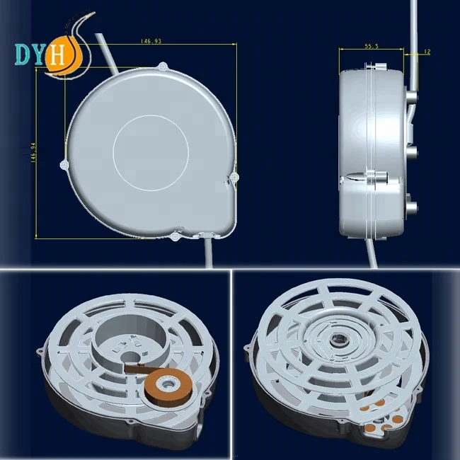 Vde Small Power Cord Retractor Automatic Retractable Cable Reel For