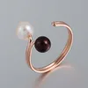 Double pearl split design silver 925 adjustable cuff ring mountings