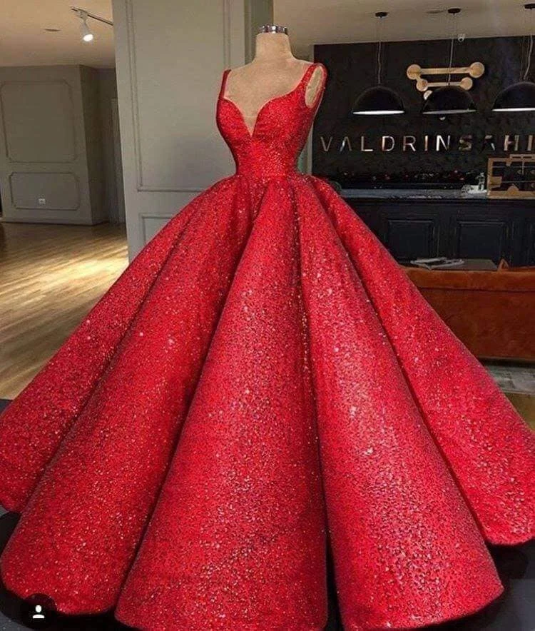 ladies red gown