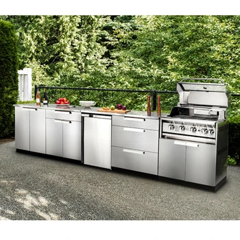 Stainless Steel Waterproof Modern Outdoor Kitchen Cabinet