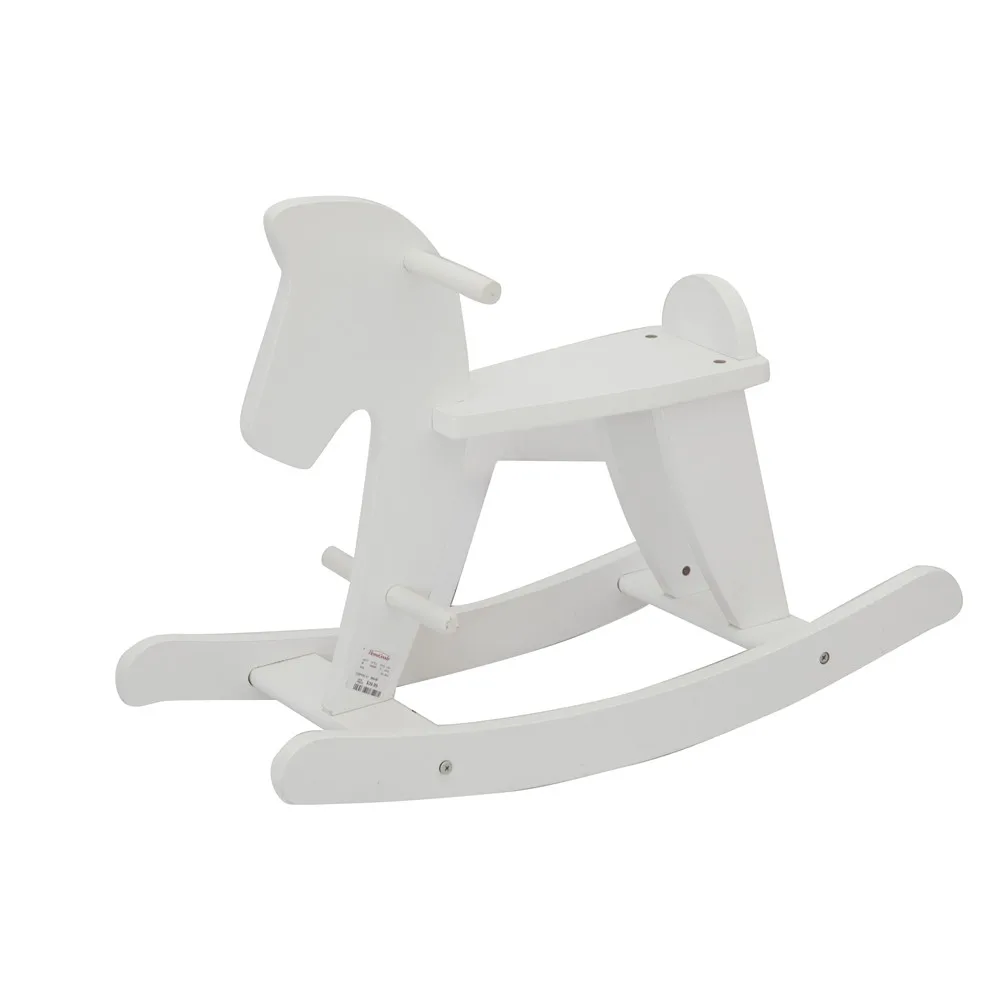 white wooden rocking horse