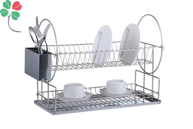 stainless steel dish rack 2 tier