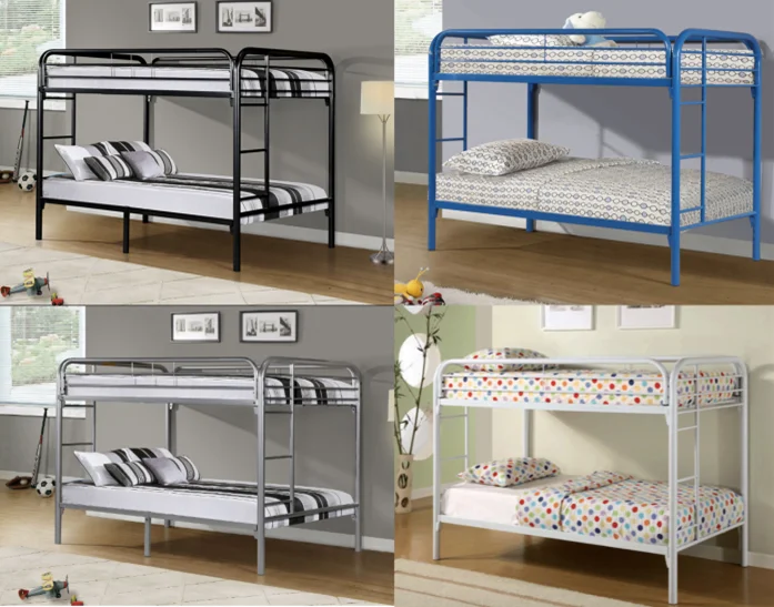 Latest Design Double Decker Bed Heavy Duty Steel Metal Bunk Bed Full
