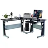 commerical furniture office use corner glass wood computer desk