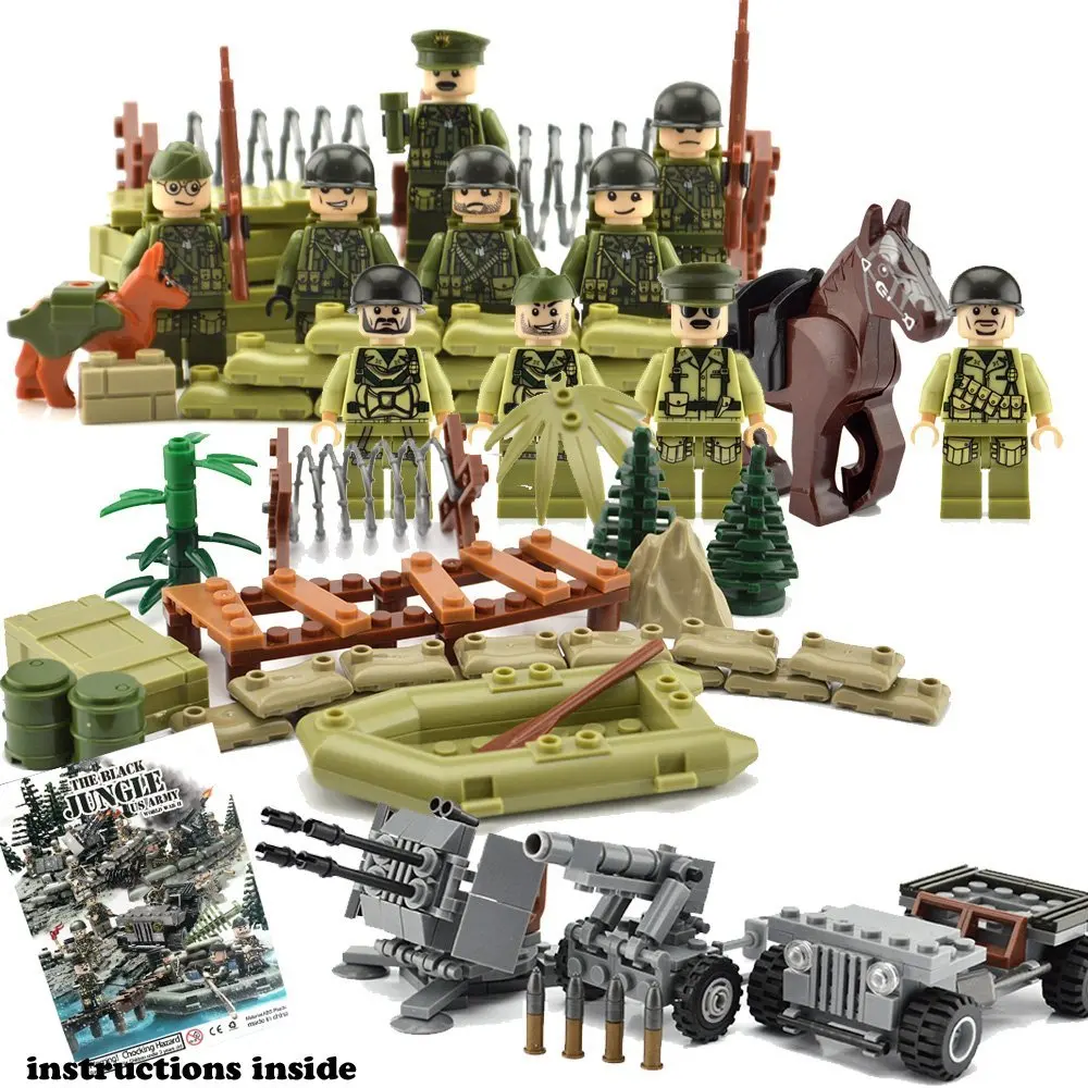 Details about   Police Squad Modern Soldier Minifigure Military Building Blocks War Toy