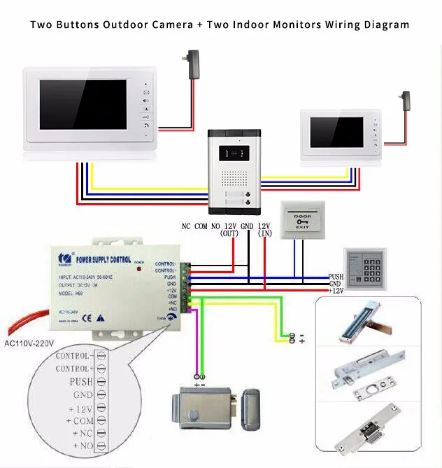 Two Buttons Outdoor Camera + Two Indoor Monitors Wiring Diagram.jpg