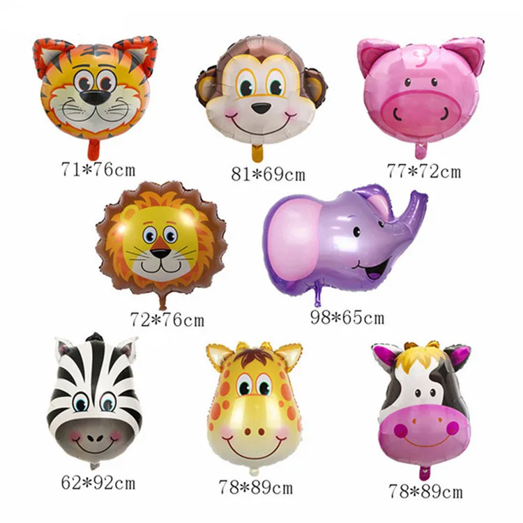 Giant Helium Mini Size Animal Head Balloons Tiger Monkey Lion Giraffe ...