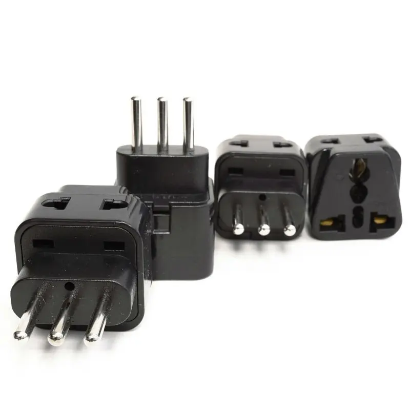 2 In 1 Usa To Italy Adapter Plug (type L) - 4 Pack,black Usb Travel 