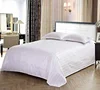 Customized single double queen king white stripe cotton hotel bed sheet flat sheet fitted sheet set from Nantong factory