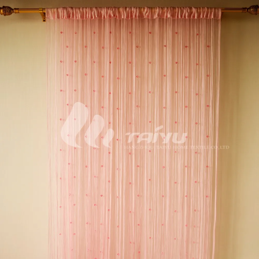 Het jonge meisje mode roze koord gordijn met kralen gordijn ...