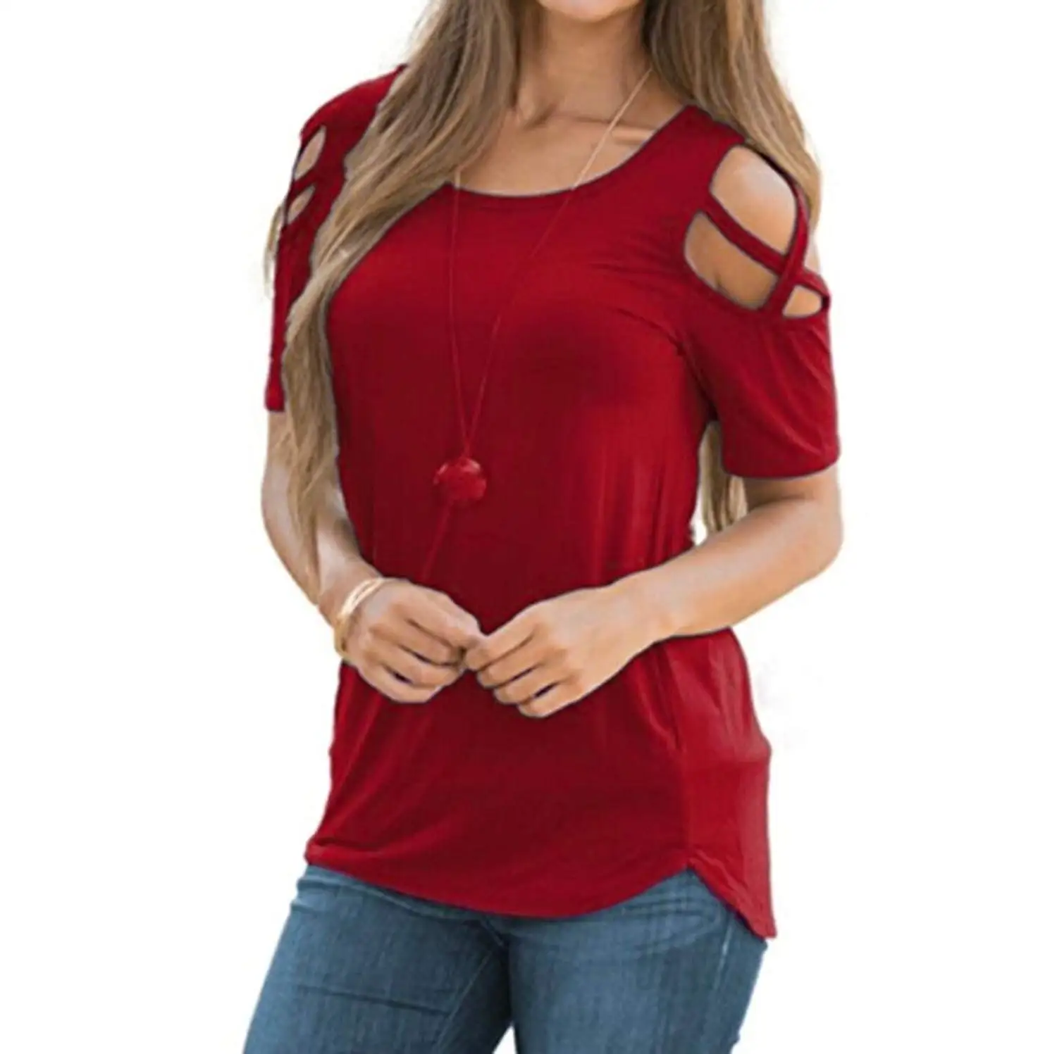 women's shoulderless tops