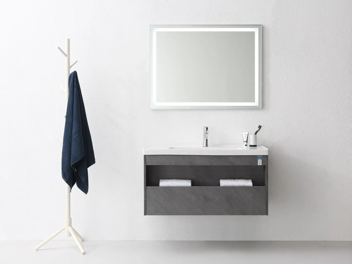 No Paint Melamine Finish Bathroom Vanity Wall Mounted Bathroom Furniture Low Price Buy Low Price