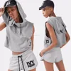 Wholesale Custom Made in China Blank Pullover Sleeveless Cropped Hoodie Sweatshirts