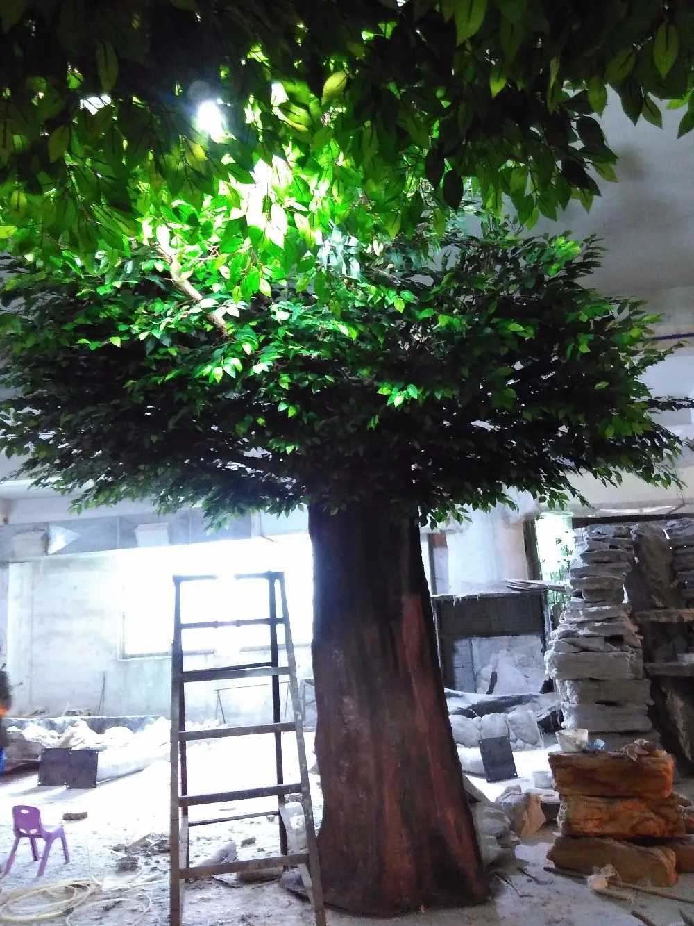 Stby43 Half Tree Leaning Against The Wall Decorative Trees Artificial Ficus Tree Fiberglass For