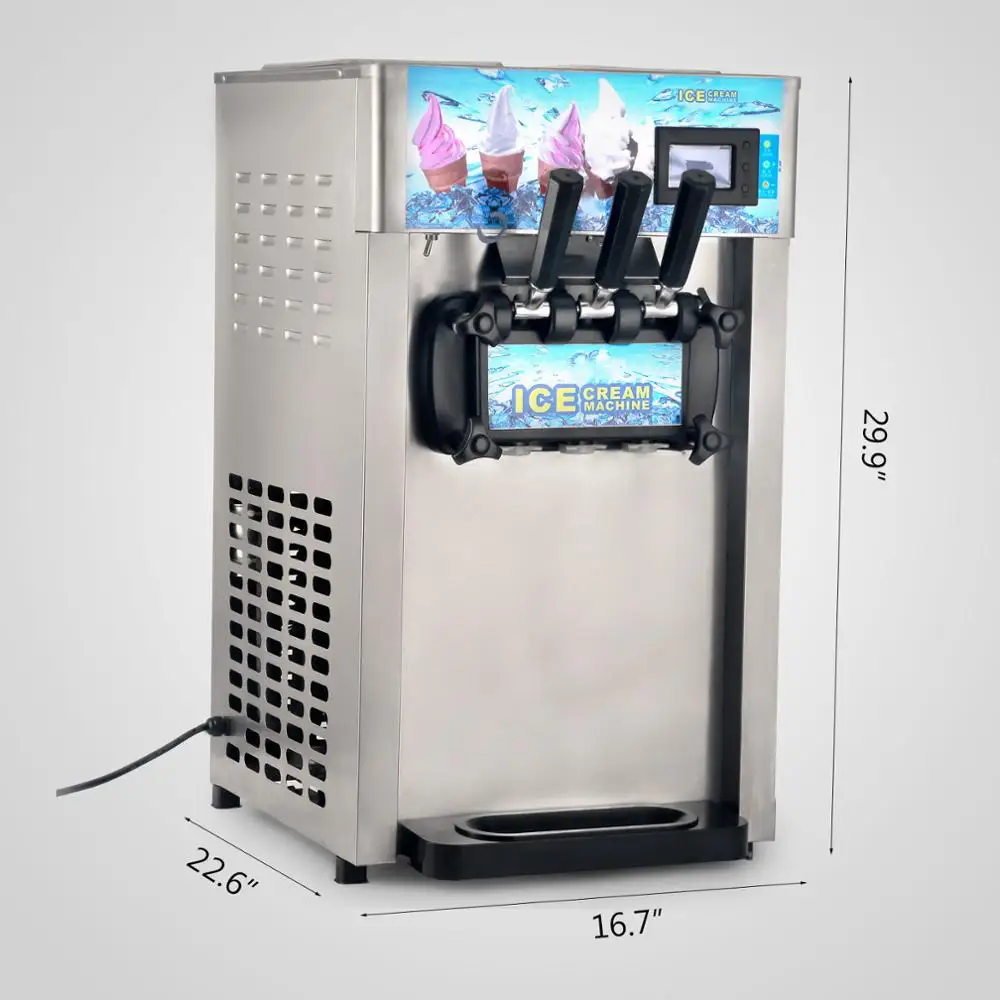 Commercial Soft Ice Cream Machine Ice Cream Maker With Lcd Display Mix