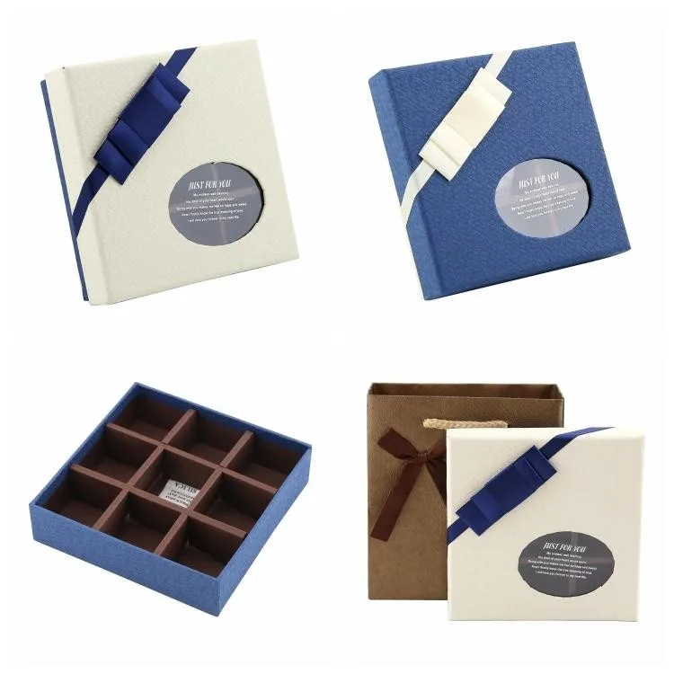 2018 hot sale elegant chocolate box with separated lid and